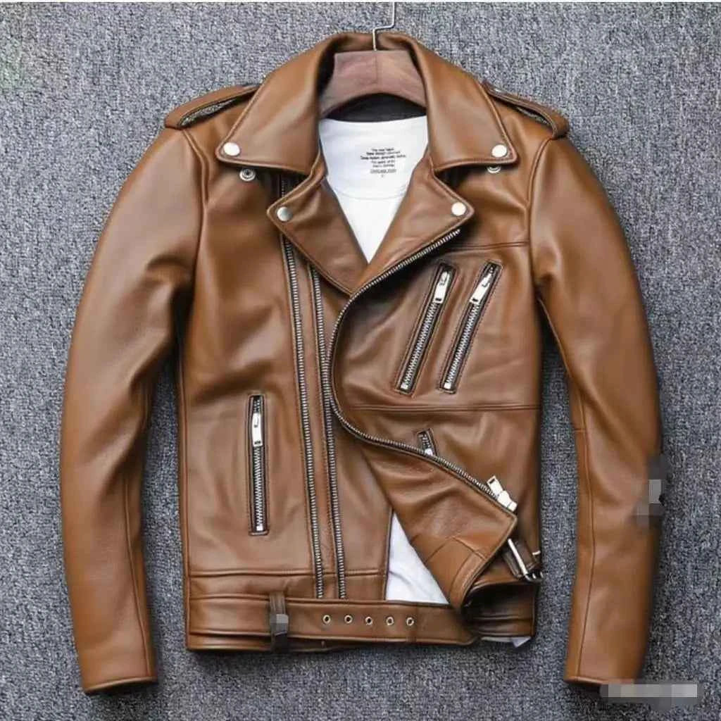 Unisex Oversized Button-down PU Leather Coat with Multiple Zippers Polo Jacket, with Many Zippers