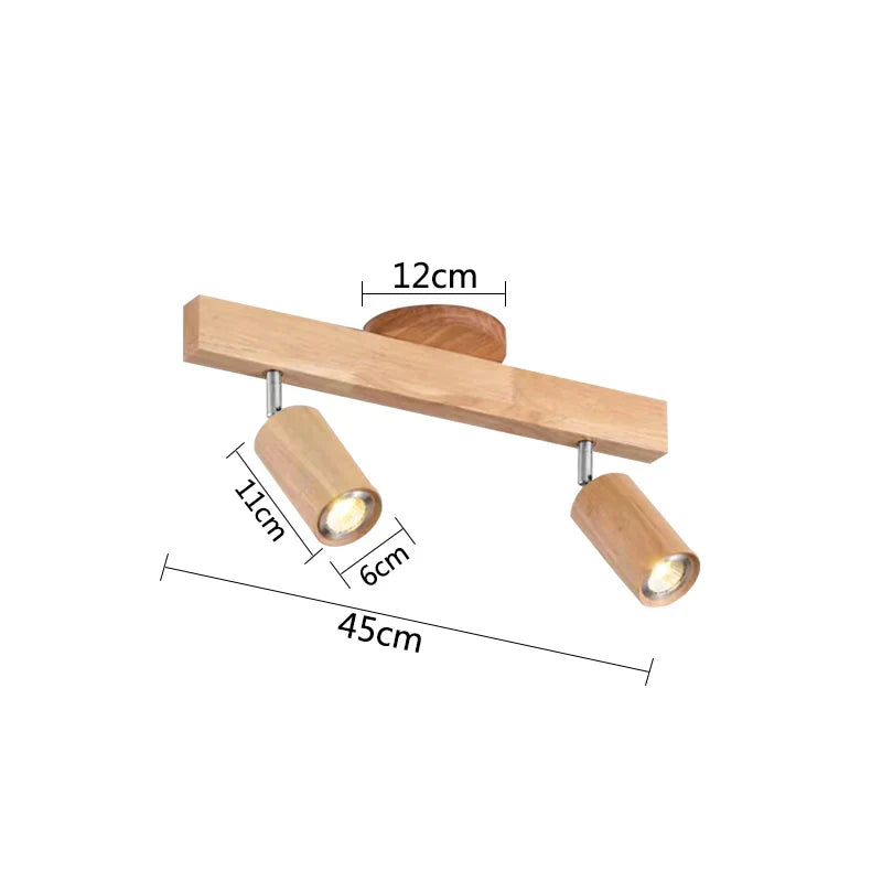 DecorBites™ LED Ceiling Lamp: Modern Wood Design with Spotlight for Various Spaces