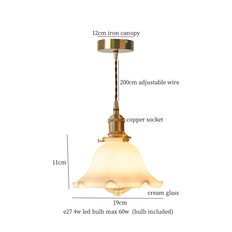 DecorBites™ Glass LED Pendant Flower Lampshade for Bedroom & Living Room Decor