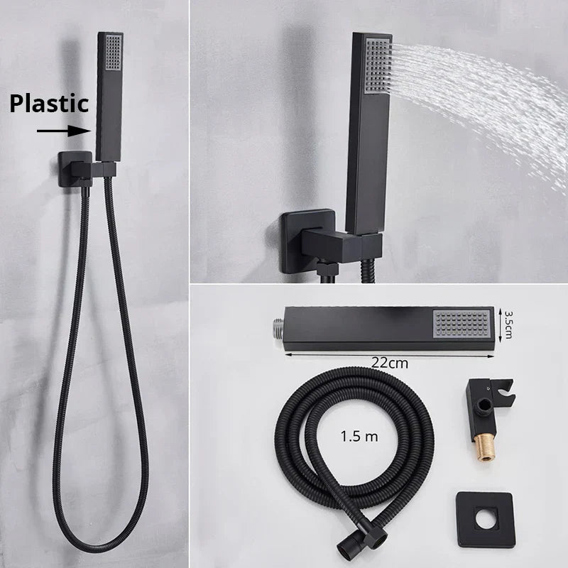 DecorBites™ Handshower Head with Stainless Steel Hose - Wall Mounted Faucet Set