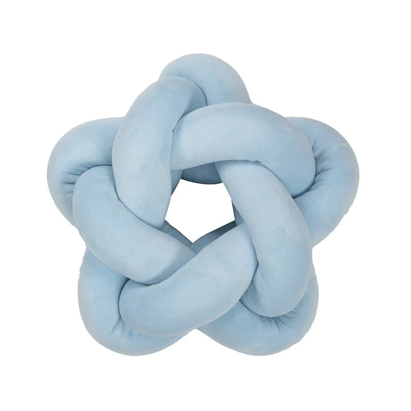 DecorBites™ Knot Blue Star Ball Pillow Set | Handmade Soft Cushions for Home Office