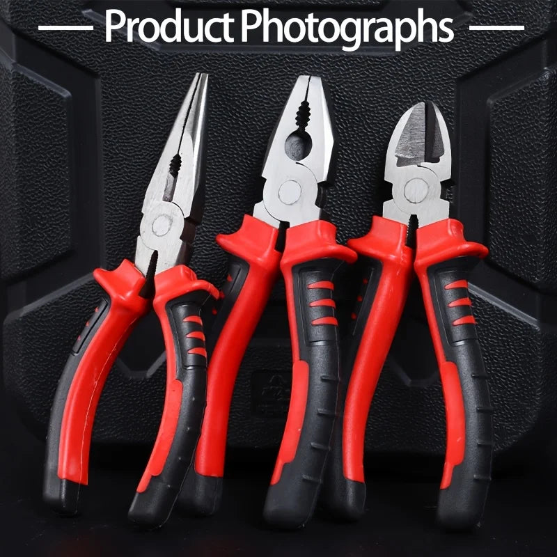 Multifunction Electrical Wire Pliers – Heavy-Duty Cr‑V Cutters & Strippers for Gripping, Twisting & Crimping | 3 Sizes (16.3–17 cm / 6.4–6.7 in)