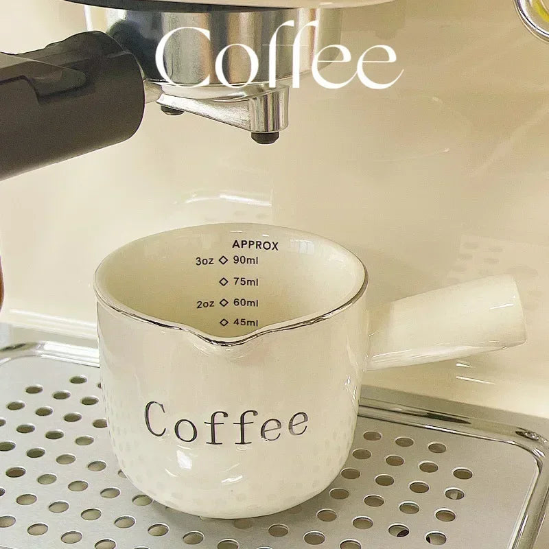 DecorBites™ Espresso Measuring Cup with Scale, Milk Pitcher, and Latte Mixer