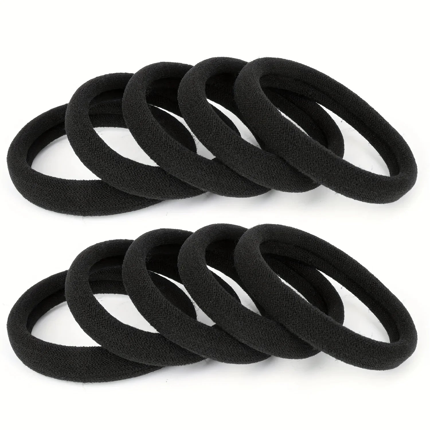 100-Pack Black Seamless Elastic Hair Ties for Women and Girls, No-Damage High Elastic Ponytail Bands
