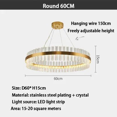DecorBites™ Crystal LED Ring Chandelier | Modern Pendant Light Fixture