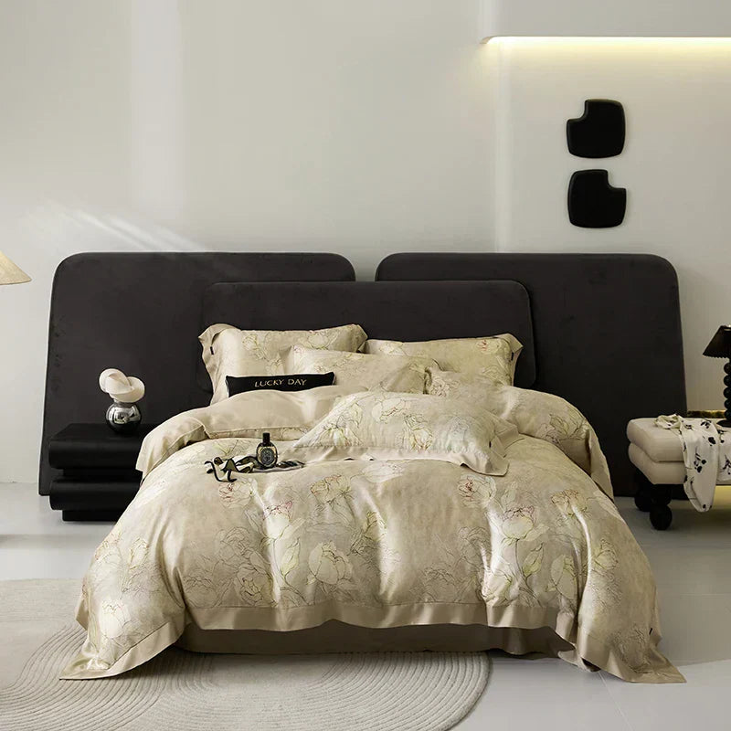 DecorBites™ Eucalyptus Fiber Bedding Set: Duvet Cover, Bed Sheet, Fitted Sheet, Pillowcases
