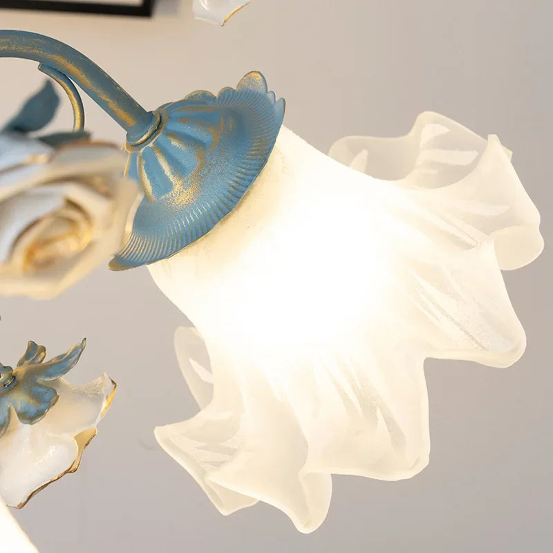 DecorBites™ Crystal Flower Chandelier: Luxury LED French Style for Home, Hotel, or Shop