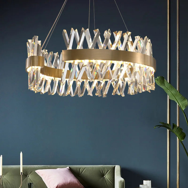 DecorBites™ Gold Metal S Shape Lustre LED Pendant Lamp for Luxe Living & Dining Spaces