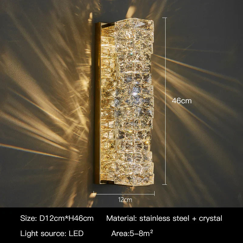 DecorBites™ Crystal Wall Sconce: High-Quality LED Wall Lamp for Bedroom, Living Room Decor