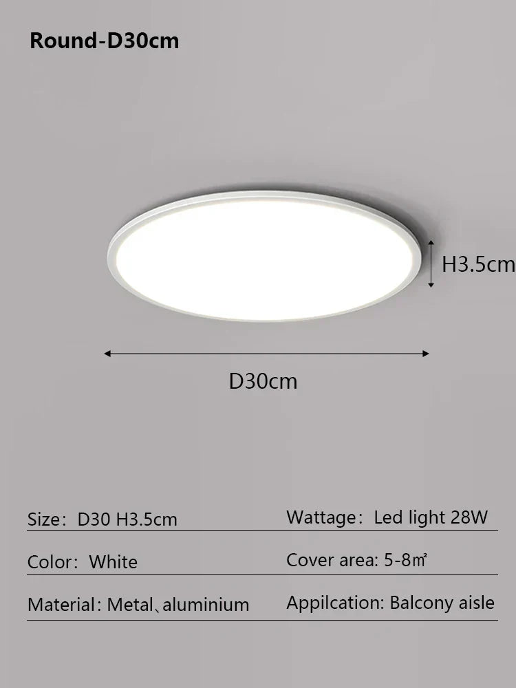 DecorBites™ LED Ceiling Light: Nordic Style Ultra Thin Square Lamp for Living Room and Bedroom