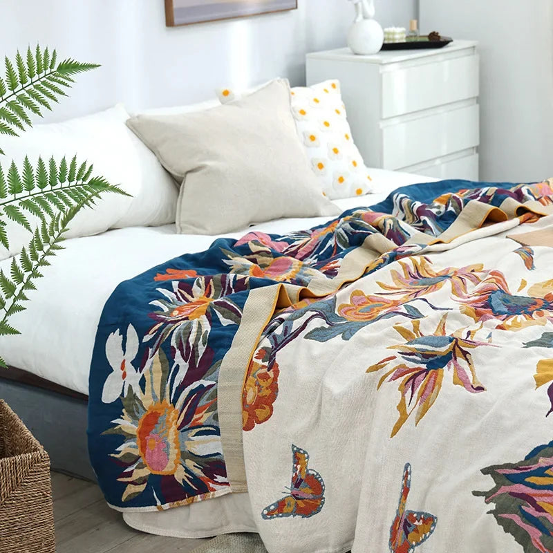 DecorBites™ Cotton Gauze Air-Conditioning Blanket - Luxury European Leisure Blanket