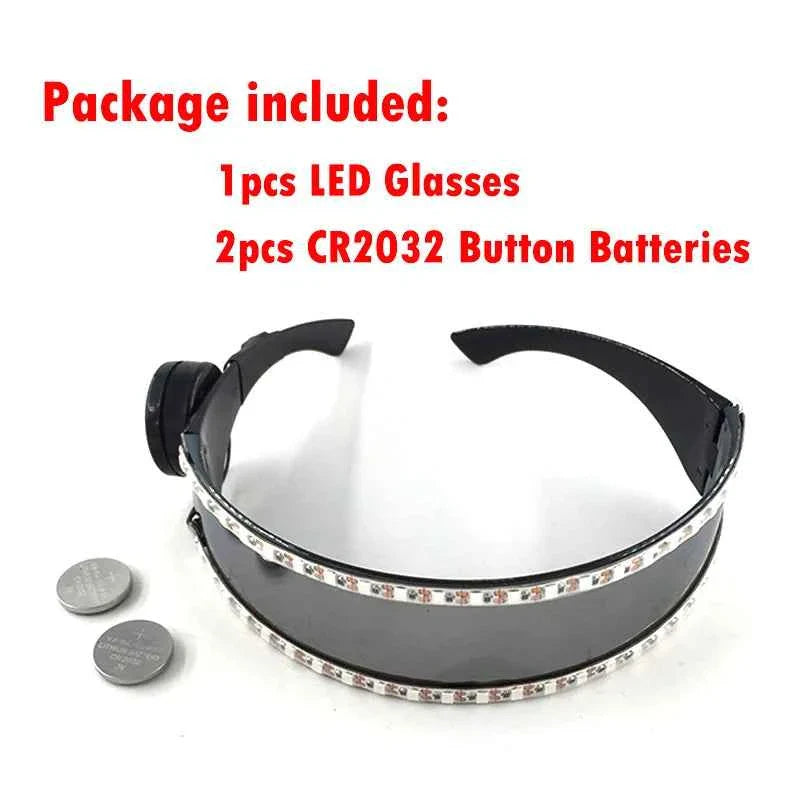 Cyberpunk Futuristic Luminous Rave Goggles LED glowing glasses Accessories