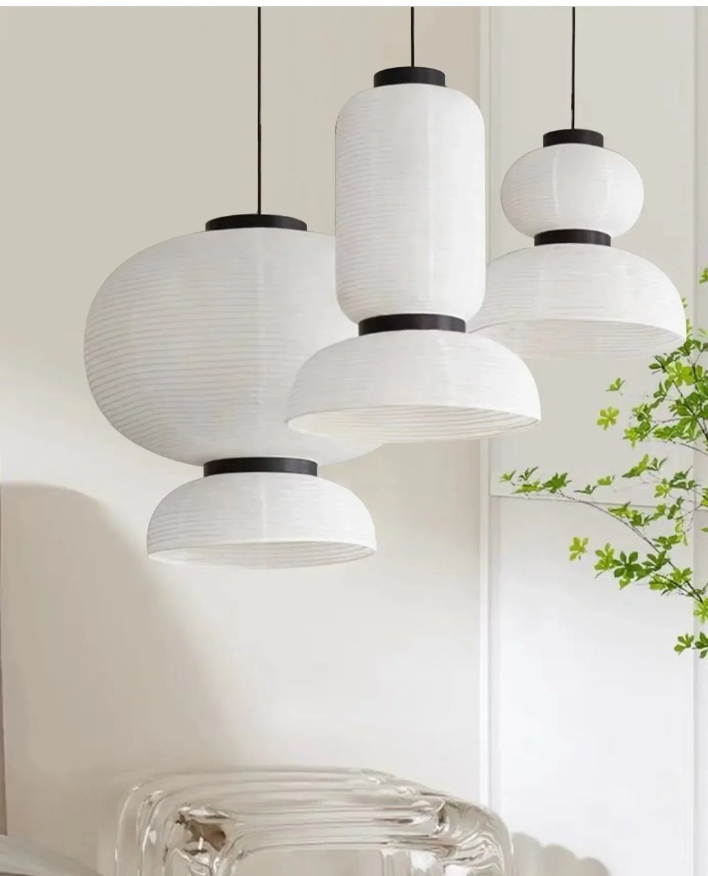 DecorBites™ Handmade White Paper Chandelier for Home and Restaurant