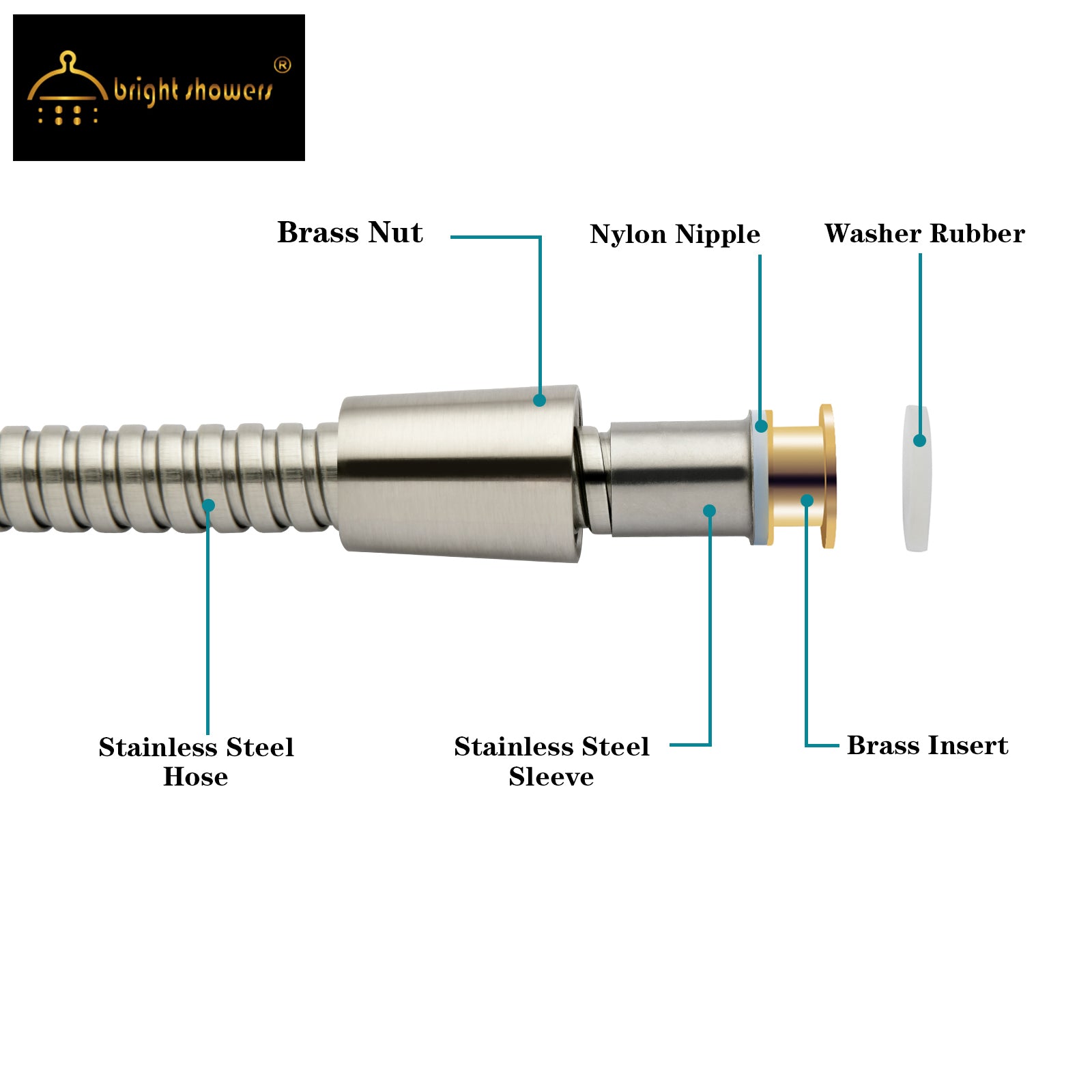 59 Inch Shower Hose For Hand Held Shower Heads-Stainless Steel Hose