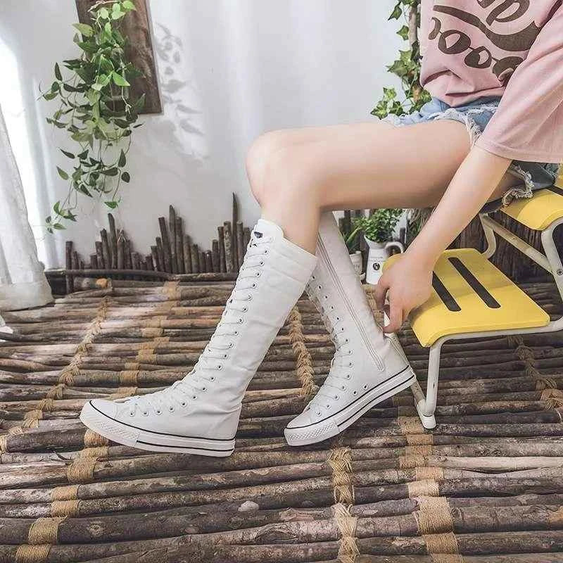 High Top Canvas Sneakers for Women