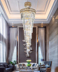 DecorBites™ Gold Stainless Steel Crystal Chandelier Staircase Lighting