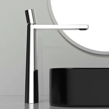 DecorBites™ Basin Faucet: Black/Grey Brass Bathroom Mixer Tap, Single Handle Hot Cold Lavatory