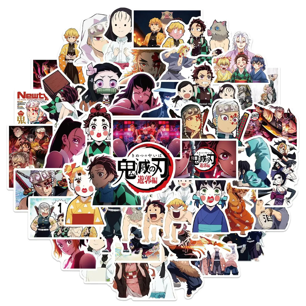 Demon Slayer Stickers: 50-200pcs Waterproof Anime Decals