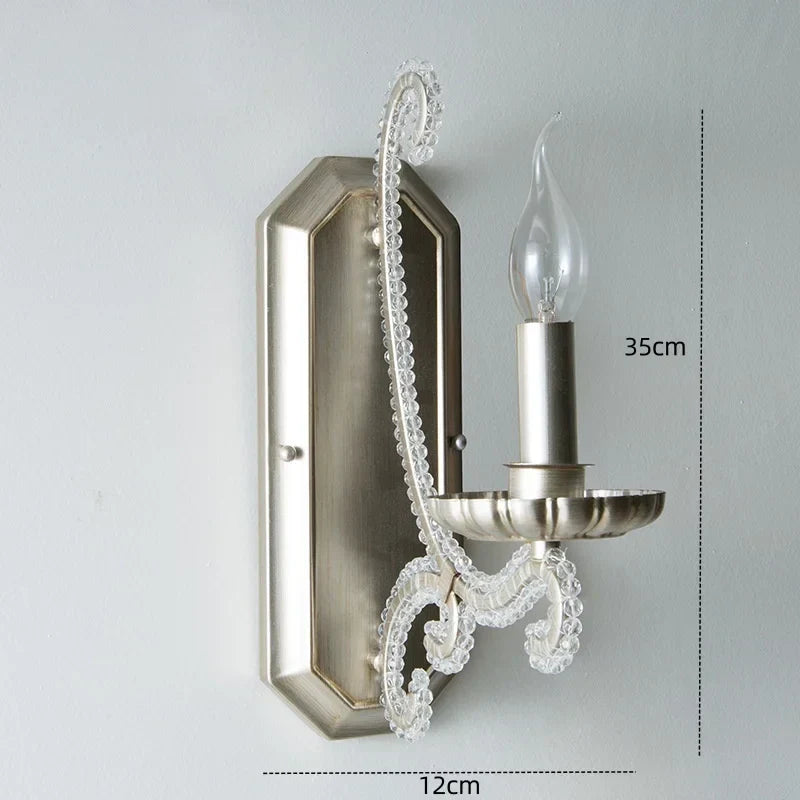 DecorBites™ Crystal LED Chandelier: French Living Room Retro E14 Pendant Light for Home Decor