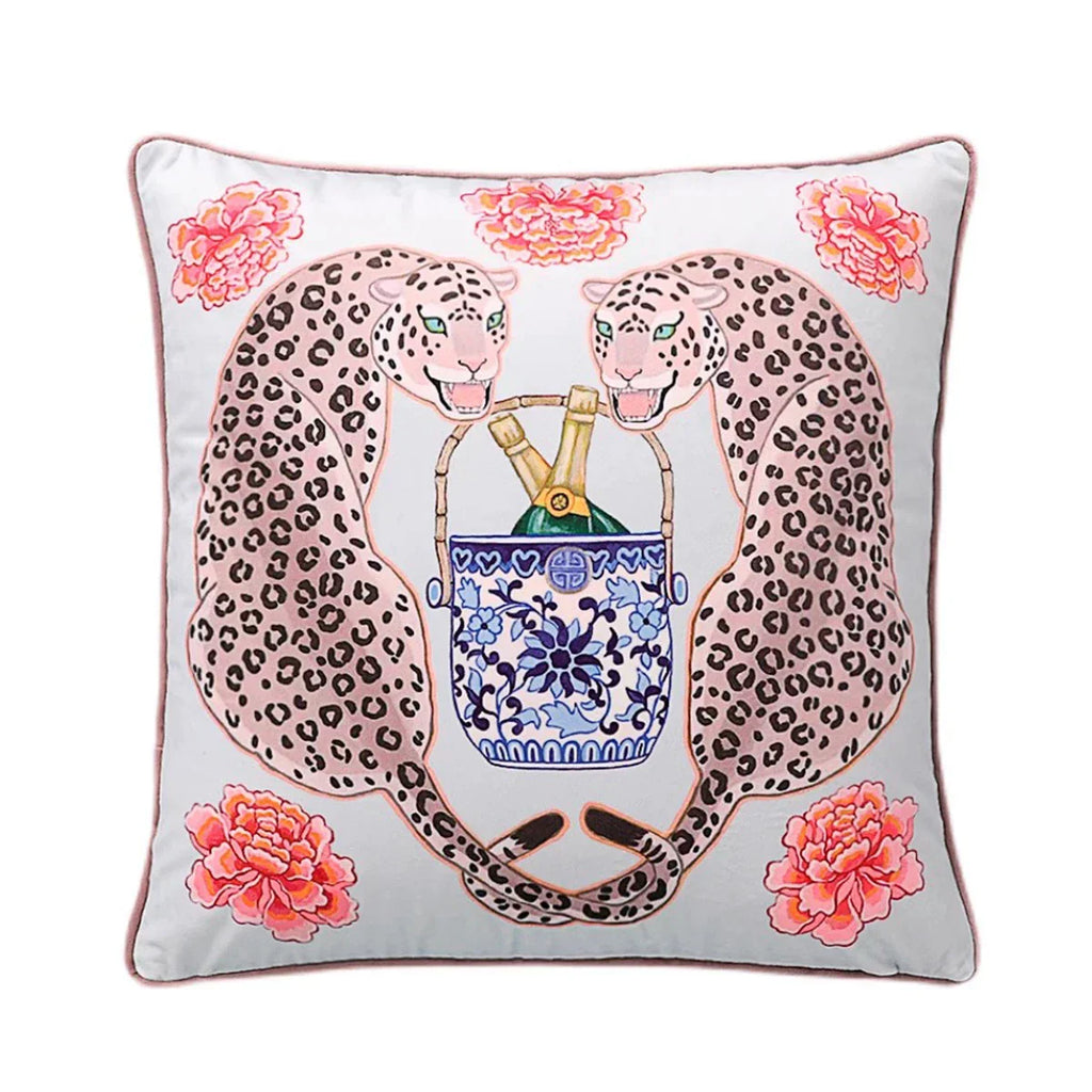 DecorBites™ Luxe Cheetah Halo Pillowcase: Decorative Tassel Cushion Cover GG Style