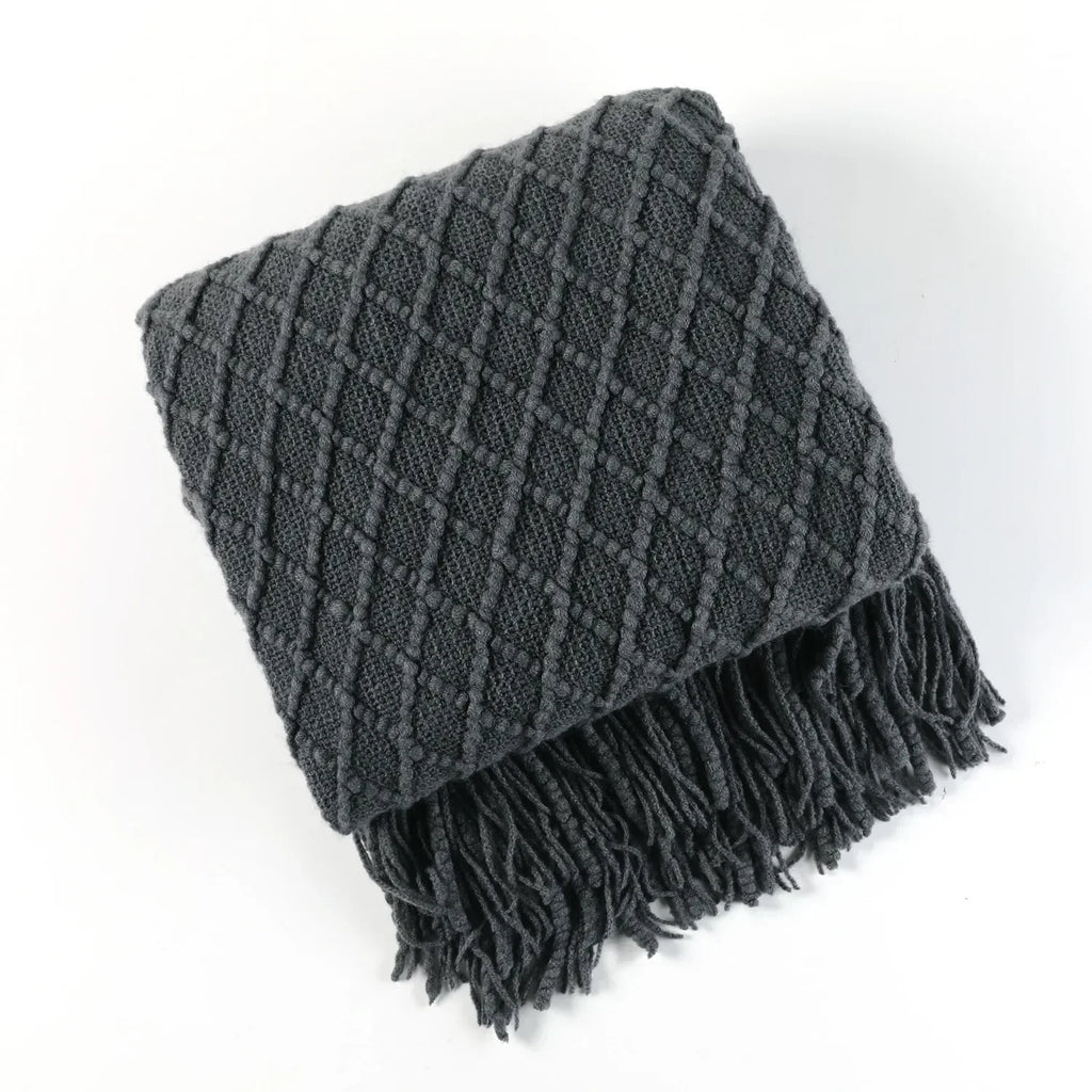 DecorBites™ Cozy Knitted Sofa Blanket - Winter Home Office Nap Comfort