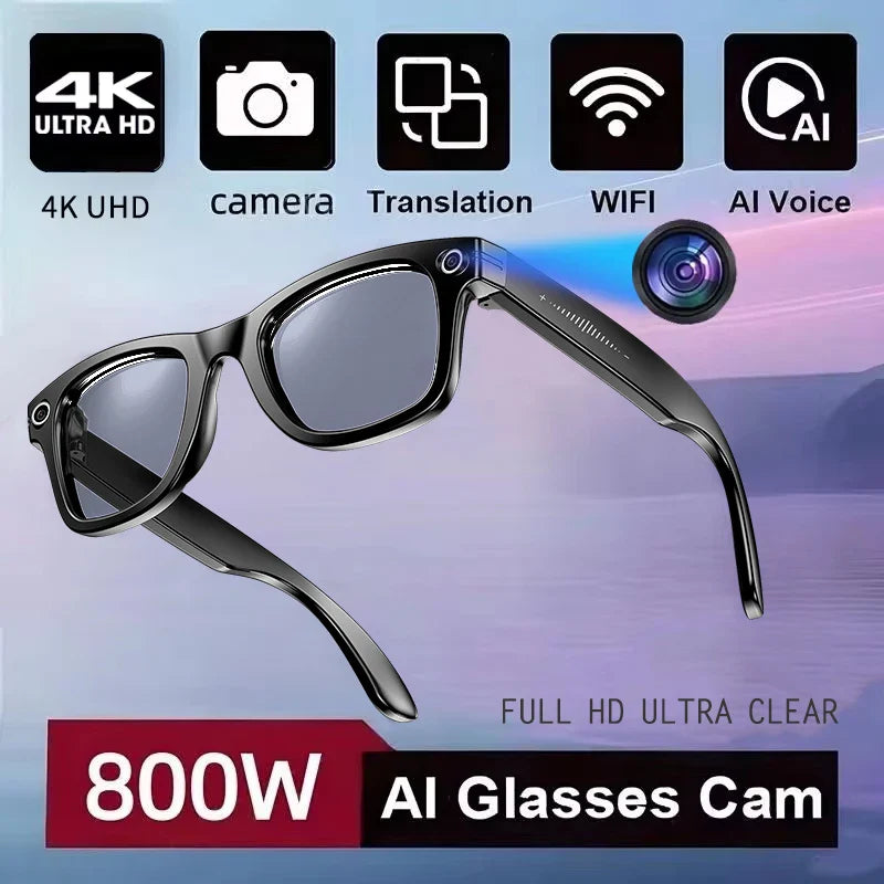 GUHUAVMI New 800W Camera AI Smart Glasses Color-Changing Translation Glasses Photo Video Recording Waterproof