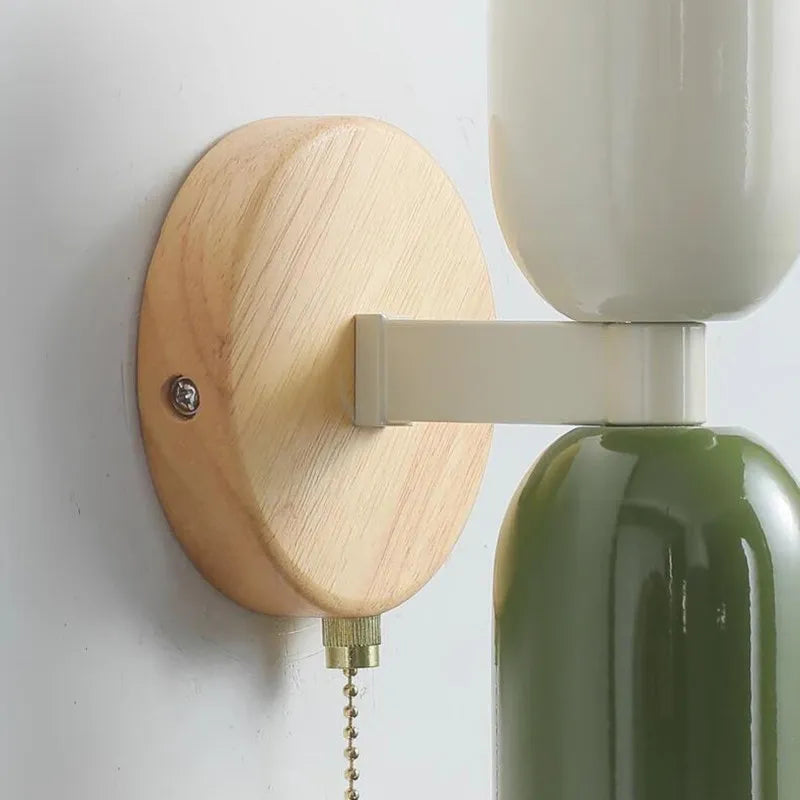 DecorBites™ Cream Zipper Wooden Wall Lamp for Bedroom Living Room Hallway Illumination
