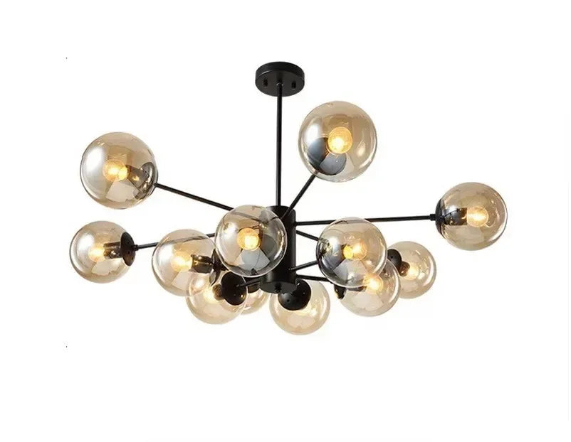 DecorBites™ Adjustable Ball Glass Lustre Chandelier for Living, Dining, Bedroom Lighting