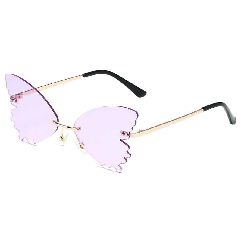 Vintage Rimless Butterfly Sunglasses UV400