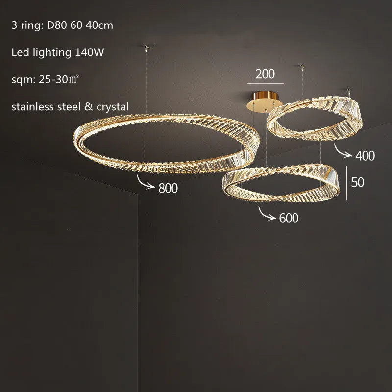 DecorBites™ Irregular Gold Steel LED Pendant Light with Dimmable K9 Crystals