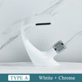 DecorBites™ Black Brass Basin Faucet - Cold & Hot Waterfall Sink Tap