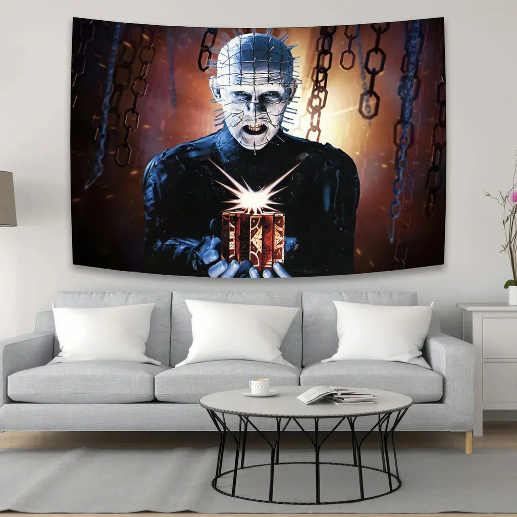 DecorBites™ Jack-O-Lantern Wall Tapestry: Boho Halloween Horror Movie Decor for Home & Bedroom