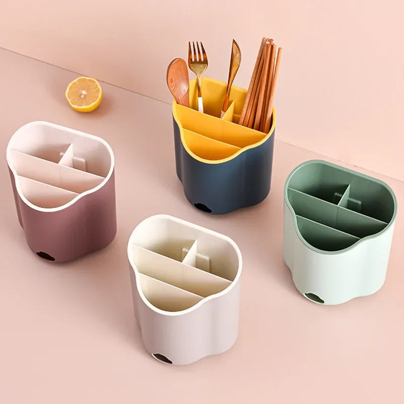 DecorBites™ Double Layer Cutlery Holder - Kitchen Tool Organizer