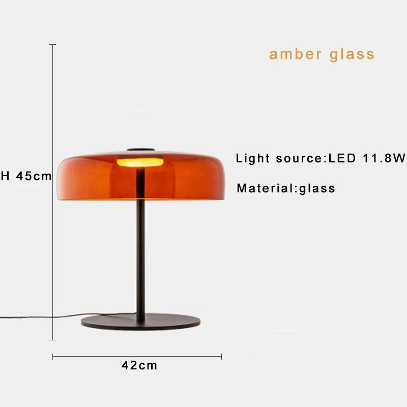 DecorBites™ Glass Table Lamp - Nordic Style Nightstand Lamp, Adjustable Brightness, Minimalist Design