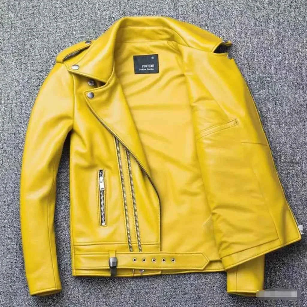 Unisex Oversized Button-down PU Leather Coat with Multiple Zippers Polo Jacket, with Many Zippers