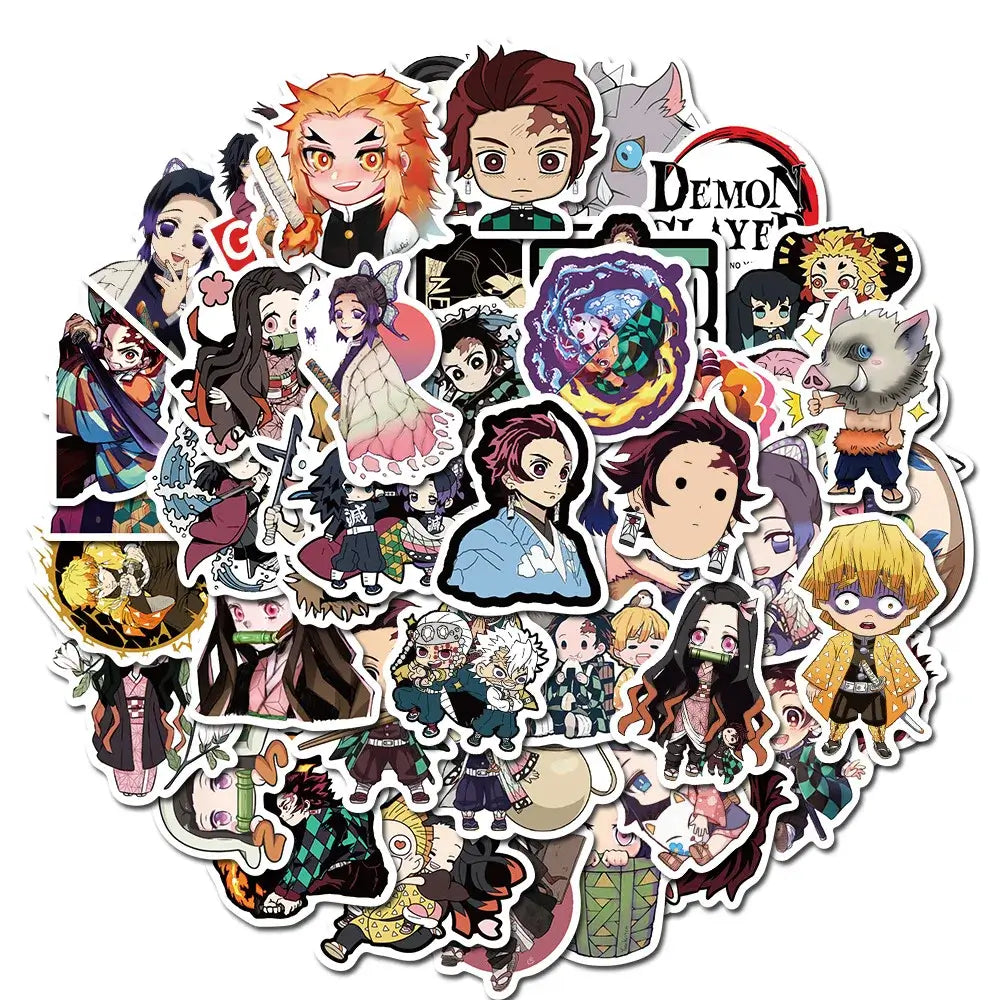 Demon Slayer Stickers: 50-200pcs Waterproof Anime Decals