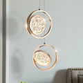 DecorBites™ Crystal Ring Pendant Light - Rotatable Luxury Chandelier for Bedroom Decor
