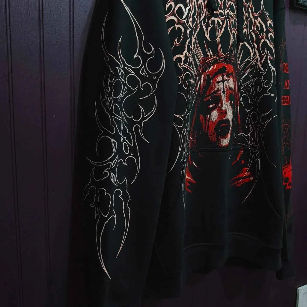 Y2K Sweatshirt for Women White Angel Themed Spike Print
