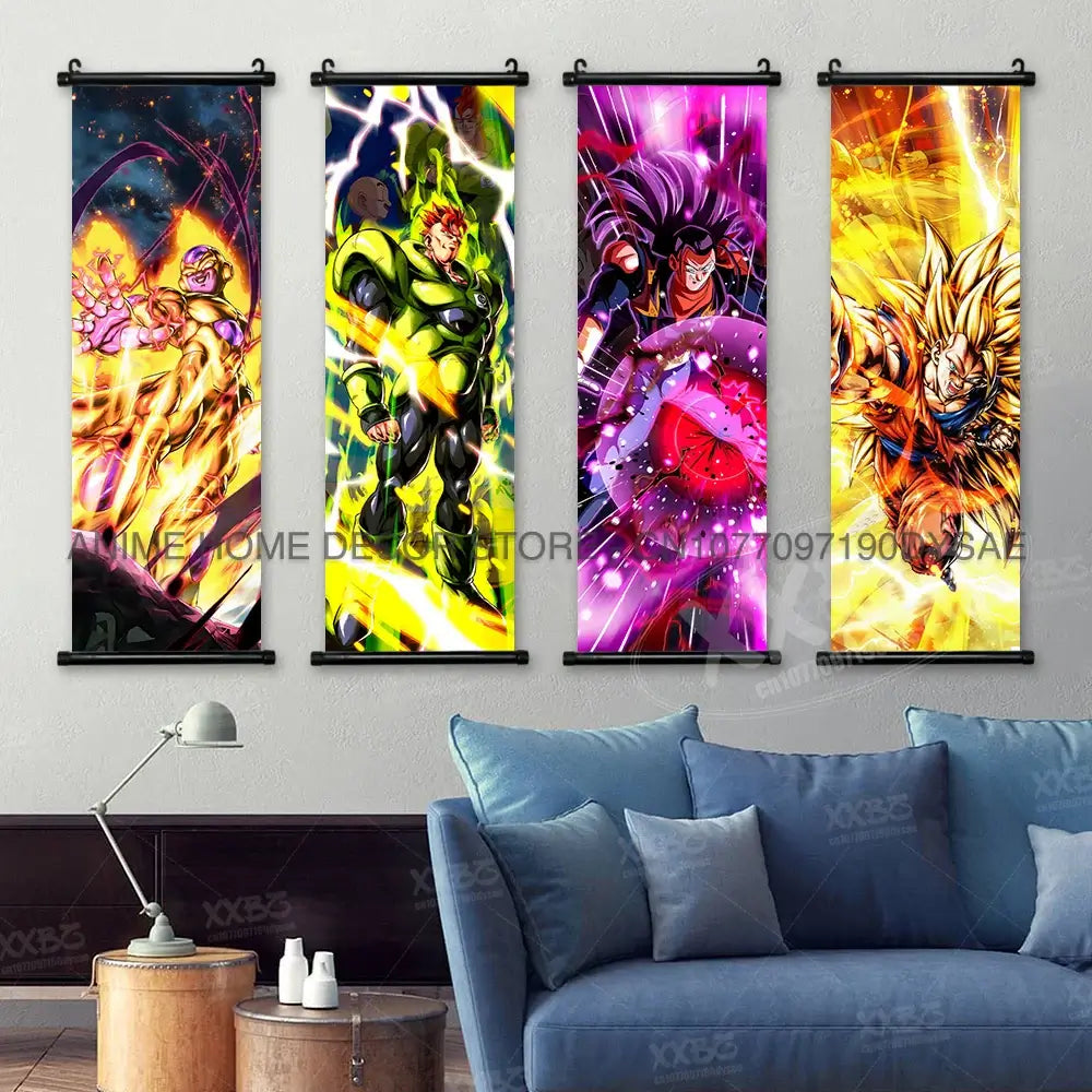 Dragon Ball Posters: Goku & Vegeta Hanging Scroll Wall Art