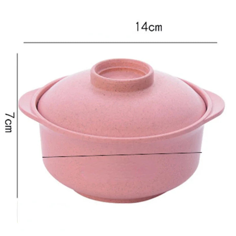 DecorBites™ Japanese Style Instant Noodle Rice Bowl with Lid - Healthy Tableware