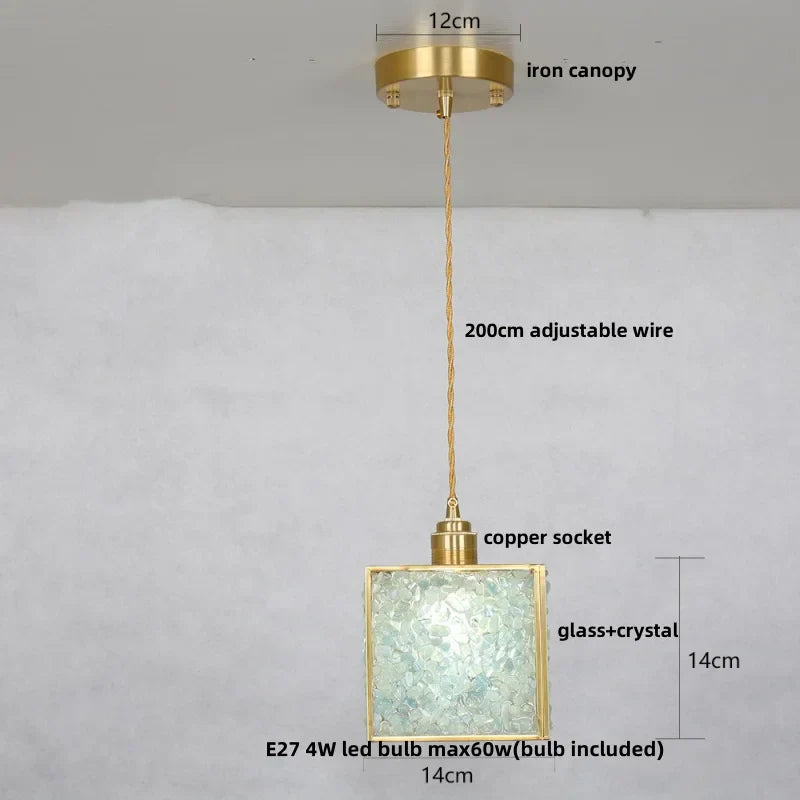 DecorBites™ Copper Walnut LED Pendant Lamp Crystal Glass Hanging Light