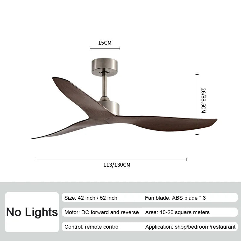 DecorBites™ Industrial Wind Ceiling Fans ABS Blades Remote Control Silent Operation
