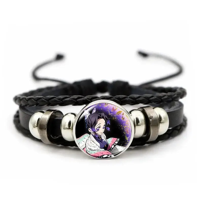 Demon Slayer Bracelet: Tanjiro & Nezuko Leather Charm