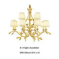 DecorBites™ Gold Copper Chandelier with Fabric Shades & LED Lighting