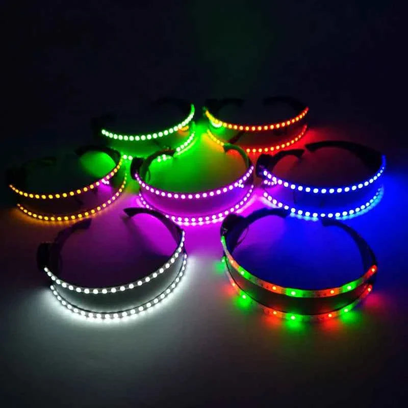 Cyberpunk Futuristic Luminous Rave Goggles LED glowing glasses Accessories