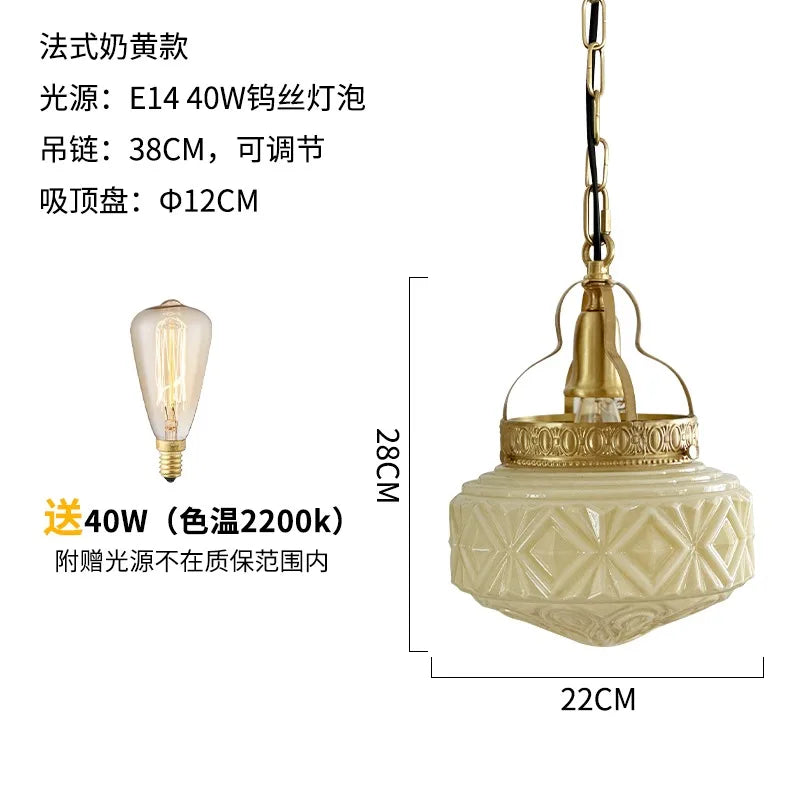 DecorBites™ Gold Lustre Glass Pendant Light LED E14 for Restaurant Bar Bedroom
