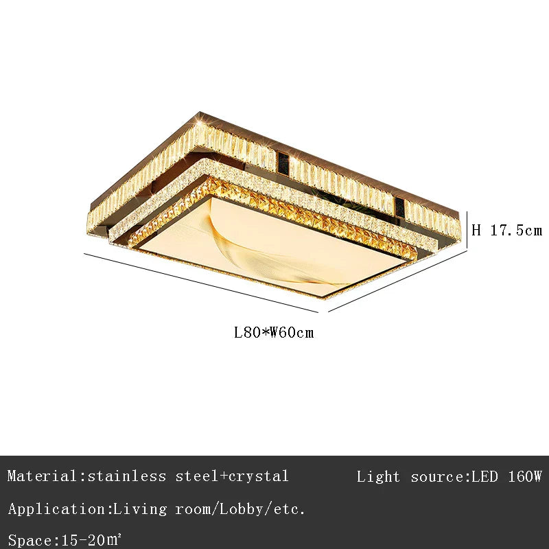 DecorBites™ Gold Crystal Ceiling Lights for Modern Home Decor