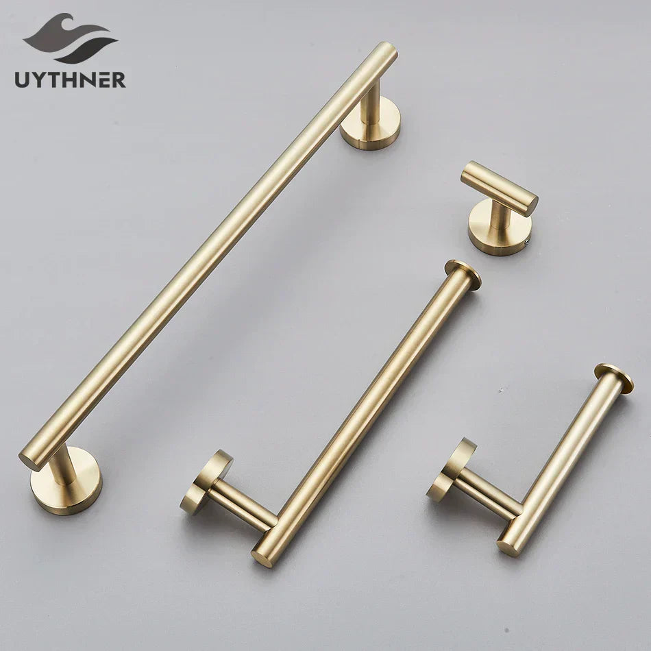 DecorBites™ Bathroom Hardware Set Shelf Paper Holder Hook Towel Rack Ring Bath Accessories