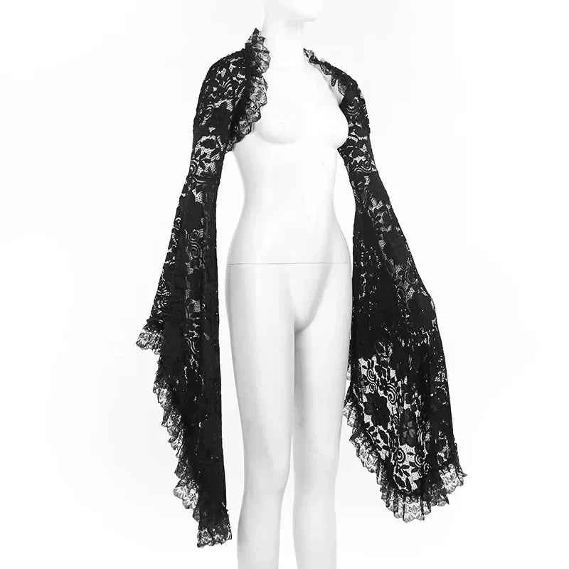 Gothic Classic Lace Flare Sleeve Blouse Y2K Rave