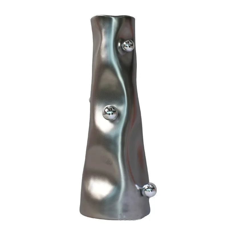 DecorBites™ Geometric Sphere Vase: Unique Porcelain Flower Arrangement Home Decor